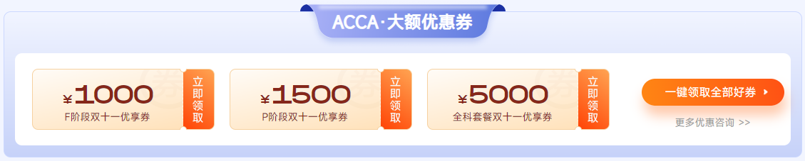 ACCA雙十一活動限時返場！全科套餐立?。?000！