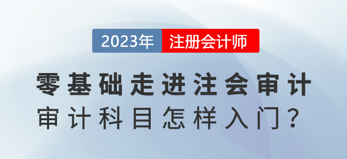 零基礎走進注會審計！《審計》科目怎樣入門？