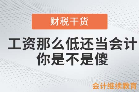 工資那么低還當(dāng)會(huì)計(jì)，你是不是傻？