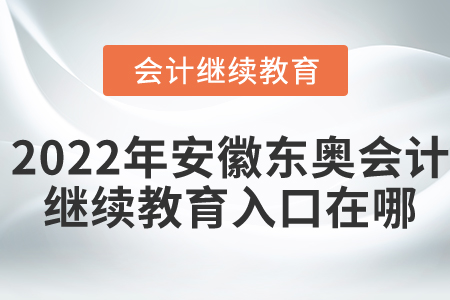 2022年安徽東奧會(huì)計(jì)繼續(xù)教育入口在哪？