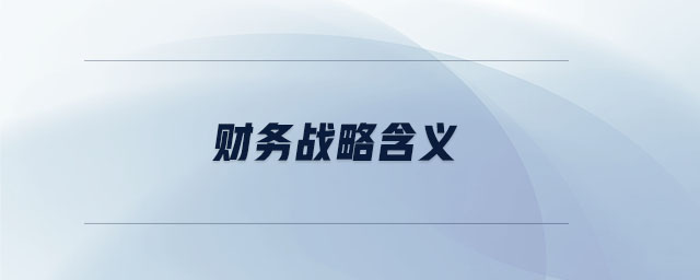 財(cái)務(wù)戰(zhàn)略含義