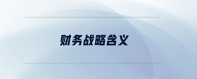 財(cái)務(wù)戰(zhàn)略含義