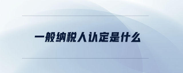 一般納稅人認(rèn)定是什么