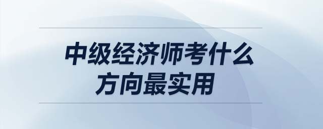 中級經(jīng)濟師考什么方向最實用