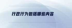 行政行為包括哪些內容