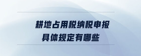耕地占用稅納稅申報(bào)具體規(guī)定有哪些