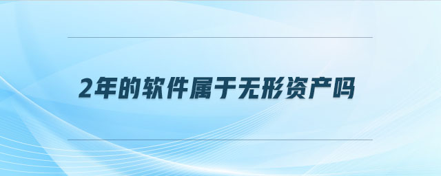 2年的軟件屬于無形資產(chǎn)嗎