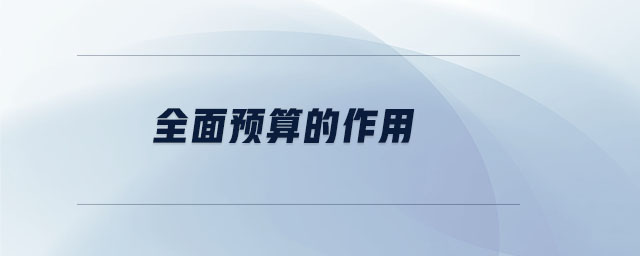 全面預算的作用