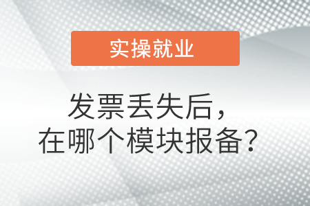 重要提示！發(fā)票丟失后，在哪個模塊報備？只需3步！