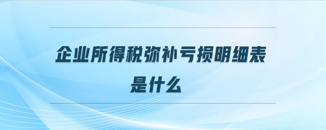 企業(yè)所得稅彌補虧損明細表是什么
