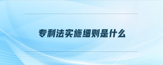 專(zhuān)利法實(shí)施細(xì)則是什么