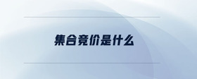 集合競價(jià)是什么