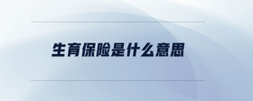 生育保險是什么意思