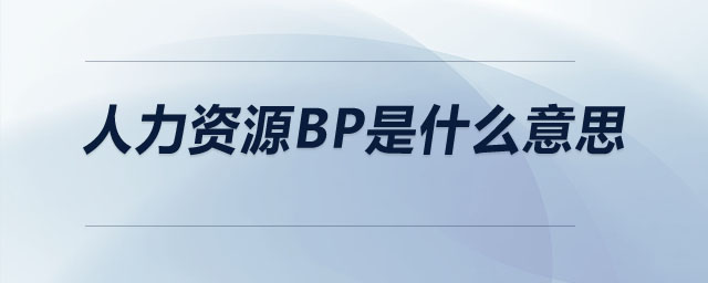 人力資源bp是什么意思