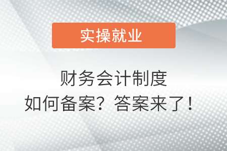財(cái)務(wù)會(huì)計(jì)制度如何備案？答案來(lái)了！
