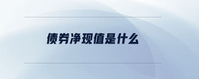 債券凈現(xiàn)值是什么