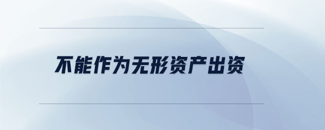 不能作為無形資產(chǎn)出資