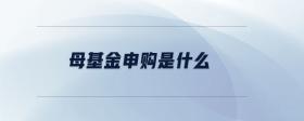 母基金申購是什么