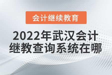 2022年武漢會計繼續(xù)教育查詢系統(tǒng)在哪？