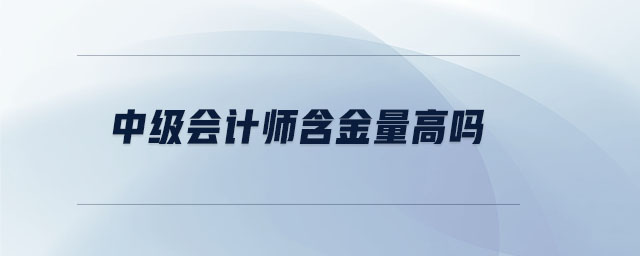中級(jí)會(huì)計(jì)師含金量高嗎
