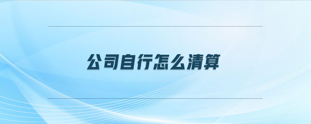 公司自行怎么清算
