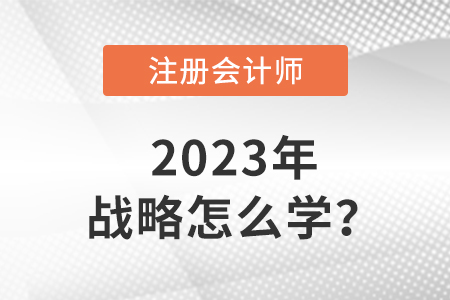 注冊會計師戰(zhàn)略2023年怎么學？