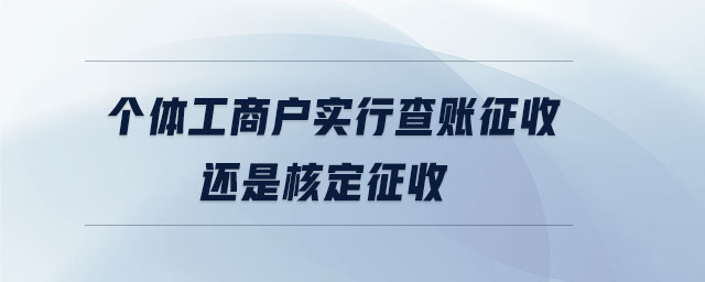 個體工商戶實(shí)行查賬征收還是核定征收