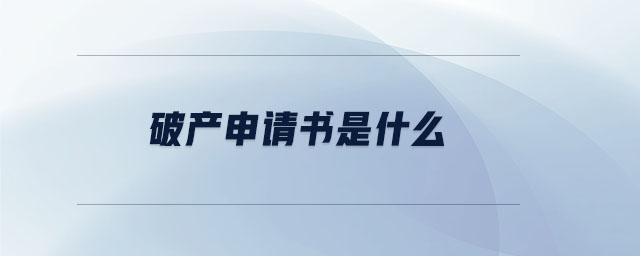 破產(chǎn)申請(qǐng)書是什么