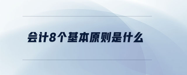 會計8個基本原則是什么