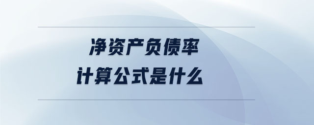 凈資產(chǎn)負(fù)債率計算公式是什么