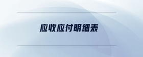 應(yīng)收應(yīng)付明細表
