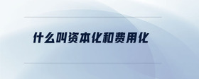 什么叫資本化和費用化