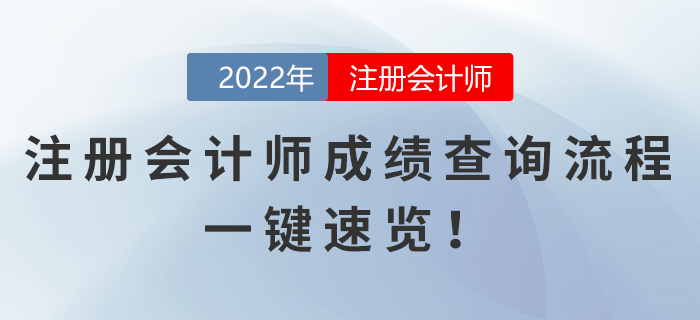 2022年注冊會計師成績查詢流程，一鍵速覽！