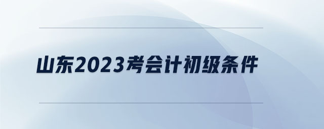 山東2023考會(huì)計(jì)初級(jí)條件