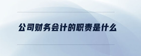 公司財務會計的職責是什么