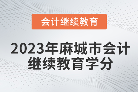 2023年湖北省麻城市會計繼續(xù)教育學(xué)分要求