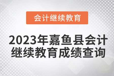 2023年湖北省嘉魚縣會計繼續(xù)教育成績查詢