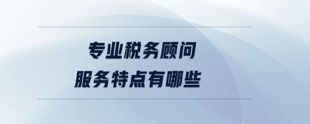 專業(yè)稅務(wù)顧問服務(wù)特點(diǎn)有哪些