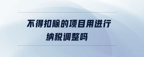 不得扣除的項目用進行納稅調(diào)整嗎