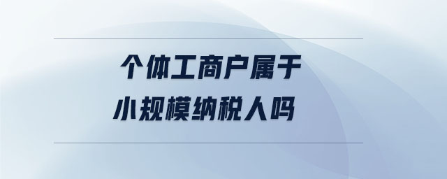 個(gè)體工商戶(hù)屬于小規(guī)模納稅人嗎