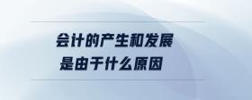 會計的產(chǎn)生和發(fā)展是由于什么原因