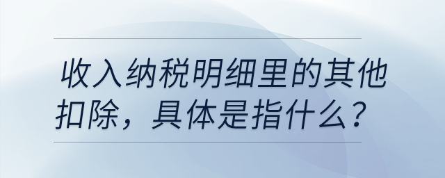 我的收入納稅明細里顯示有其他扣除，具體是指什么呢？