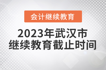 2023年武漢市會(huì)計(jì)繼續(xù)教育截止時(shí)間