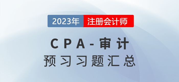 恒考點(diǎn)專練！2023年注會(huì)《審計(jì)》預(yù)習(xí)習(xí)題匯總