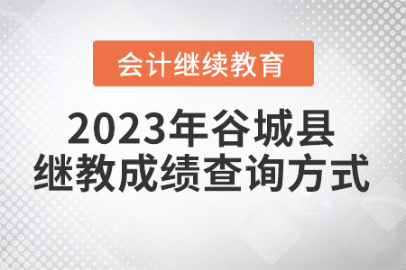 2023年谷城縣會(huì)計(jì)繼續(xù)教育成績(jī)查詢方式