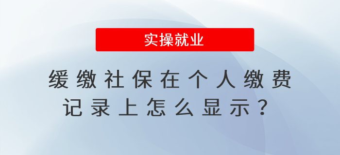 緩繳社保在個人繳費記錄上怎么顯示？影響享受其他待遇嗎？