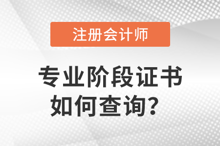 注冊(cè)會(huì)計(jì)師專業(yè)階段證書如何查詢？