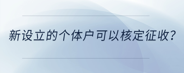 新設(shè)立的個(gè)體戶是不是一定可以核定征收？