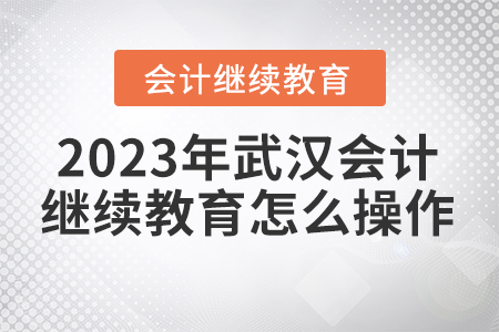2023年武漢會(huì)計(jì)繼續(xù)教育怎么操作？
