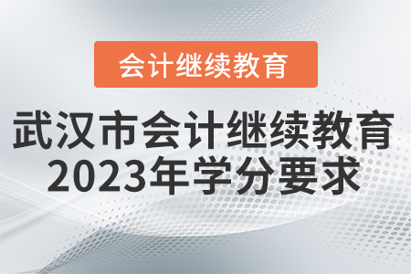 武漢市會(huì)計(jì)繼續(xù)教育2023年學(xué)分要求